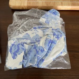 High waisted floral bikini top and bottom set